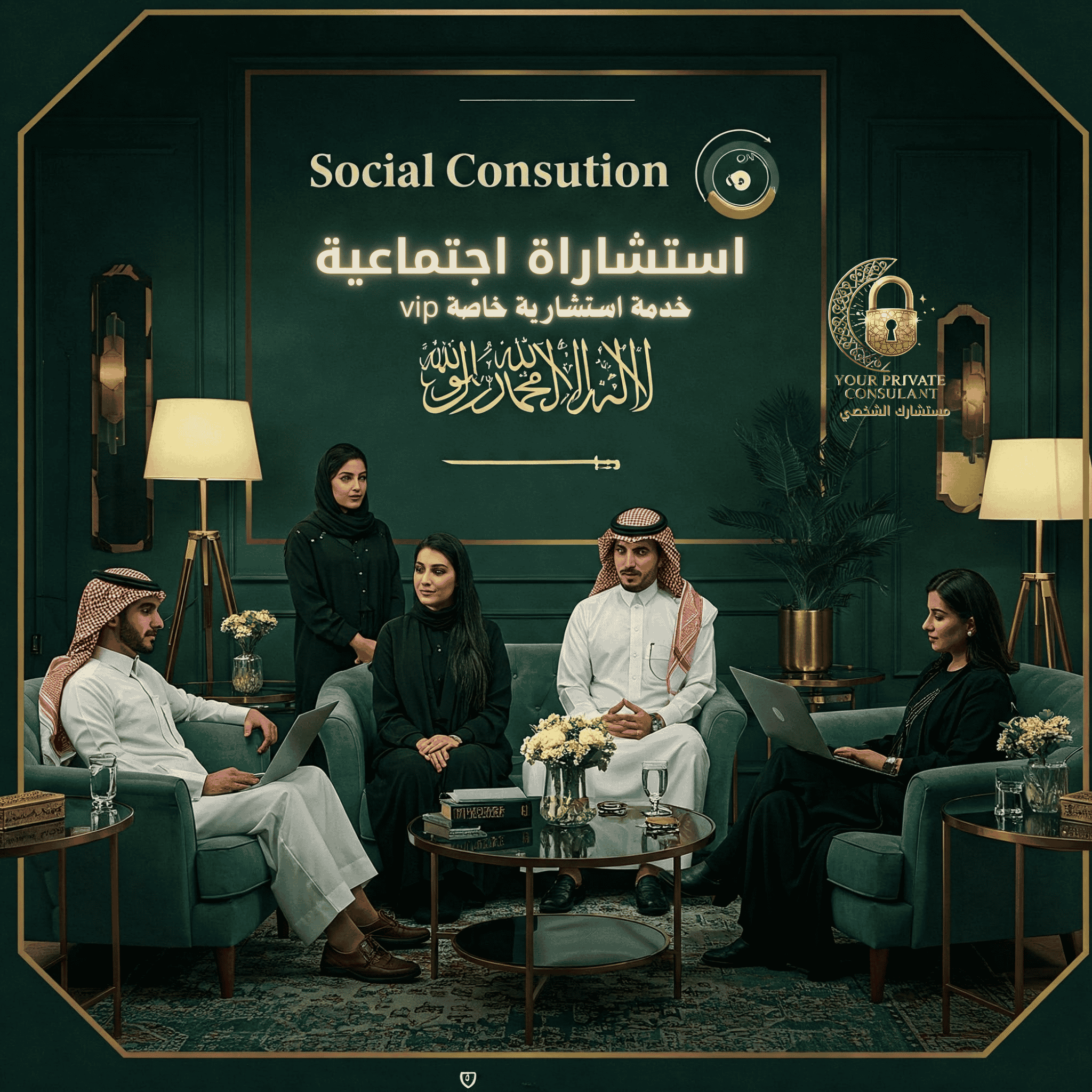 أفراد عائلة خليجية يتفاعلون بشكل إيجابي بدعم متخصص.